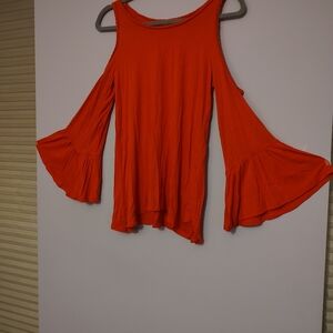 Chico's Women's Orange Cold Shoulder Top
